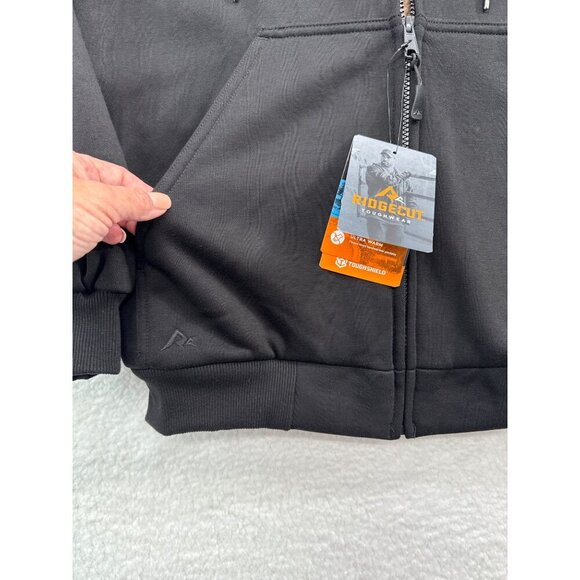 Ridgecut Sherpa Lined Full Zip Hooded Sweat Jacket Black Workwear Outdoor Mens M - Picture 5 of 12